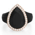 Oversize Pear Silicone Ring with Metal Frame & Stones by Rinfit
